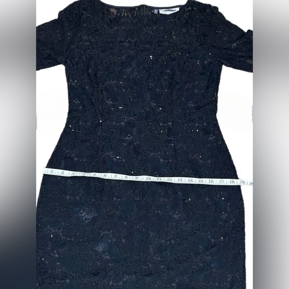 Jennifer Lopez Glamorous Blk Lace & Sequin Dress with Dazzling Details - Size M - Picture 13 of 16